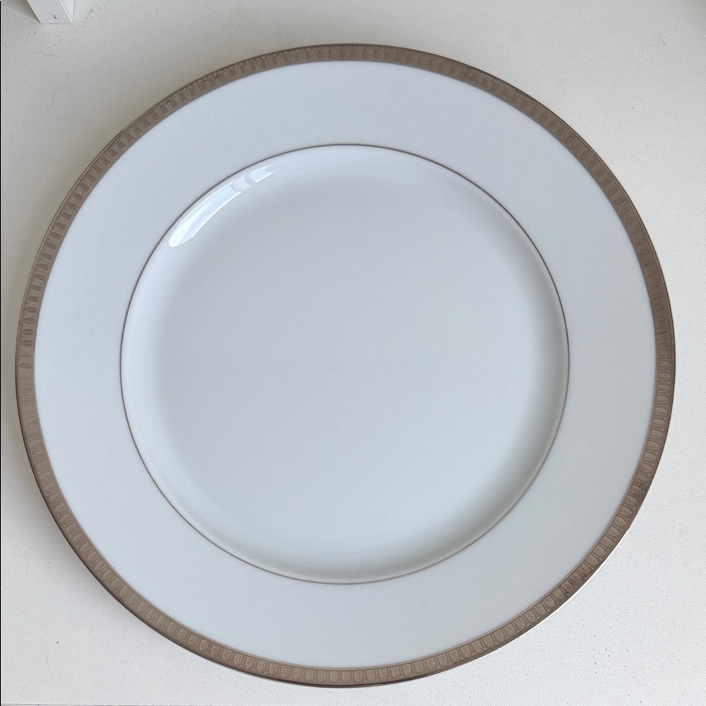 Christofle White and Brown Dinner Plate